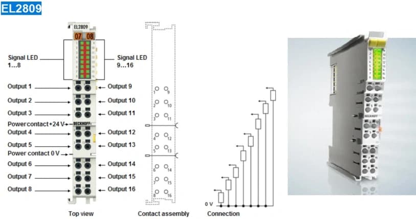 Электронный блок EL2809 (Beckhoff)