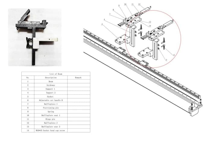 Дополнительный задний упор с ручной расстановкой по осям R и Z (в сборе с кареткой)