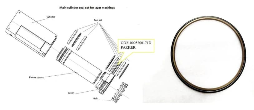 Уплотнительное кольцо OD210005200171D PARKER,225T