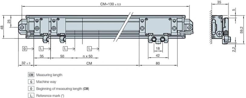 Оптический линейный энкодер Fagor (PBSD-220-0.5DM), 220мм правая сторона