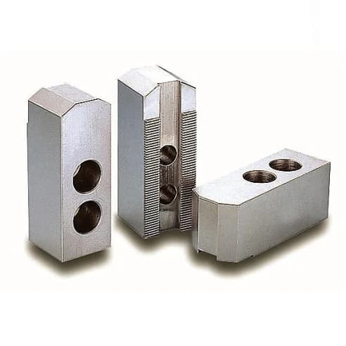 Cтальные мягкие накладные заостренные кулачки (3 шт.) для гидравлических патронов ⌀210 мм, 95x35х38 мм, паз 14 мм, МЦ 25 мм, М12