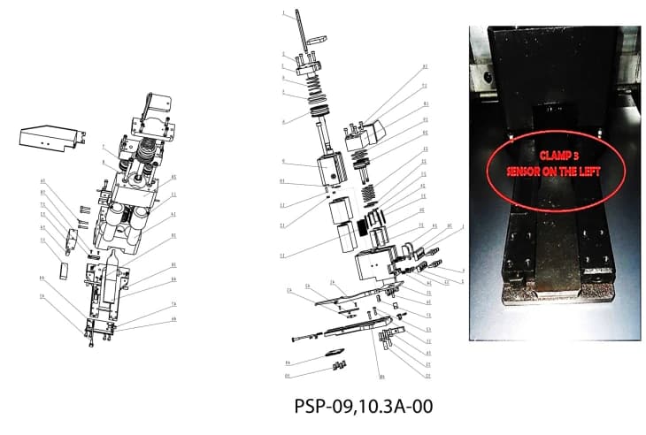 Зажим листа для АМР-600 в сборе левый