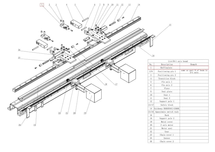 Задний упор AMB, правый, 6+1 осей
