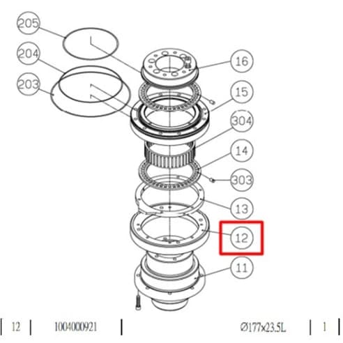 Червячная шестерня поворотного стола MNC-251R-2TE7