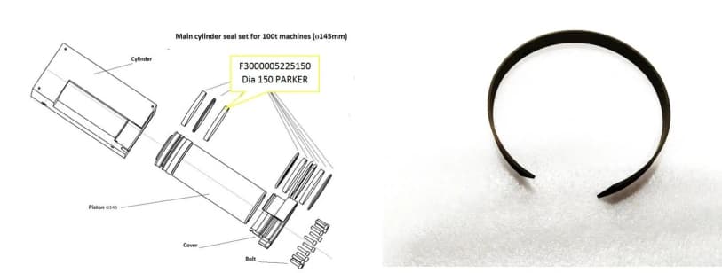 Направляющее кольцо F3000005225150 Dia 150 PARKER