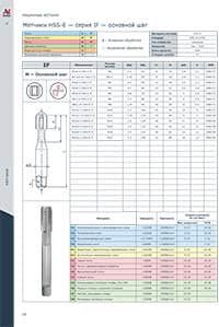 Машинные метчики HSS-E — серия IF: размеры, режимы резания