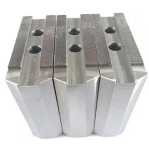 Cтальные мягкие накладные заостренные кулачки (3 шт.) для гидравлических патронов ⌀380 мм, 165x62х80 мм, паз 22 мм, МЦ 43 мм, М20