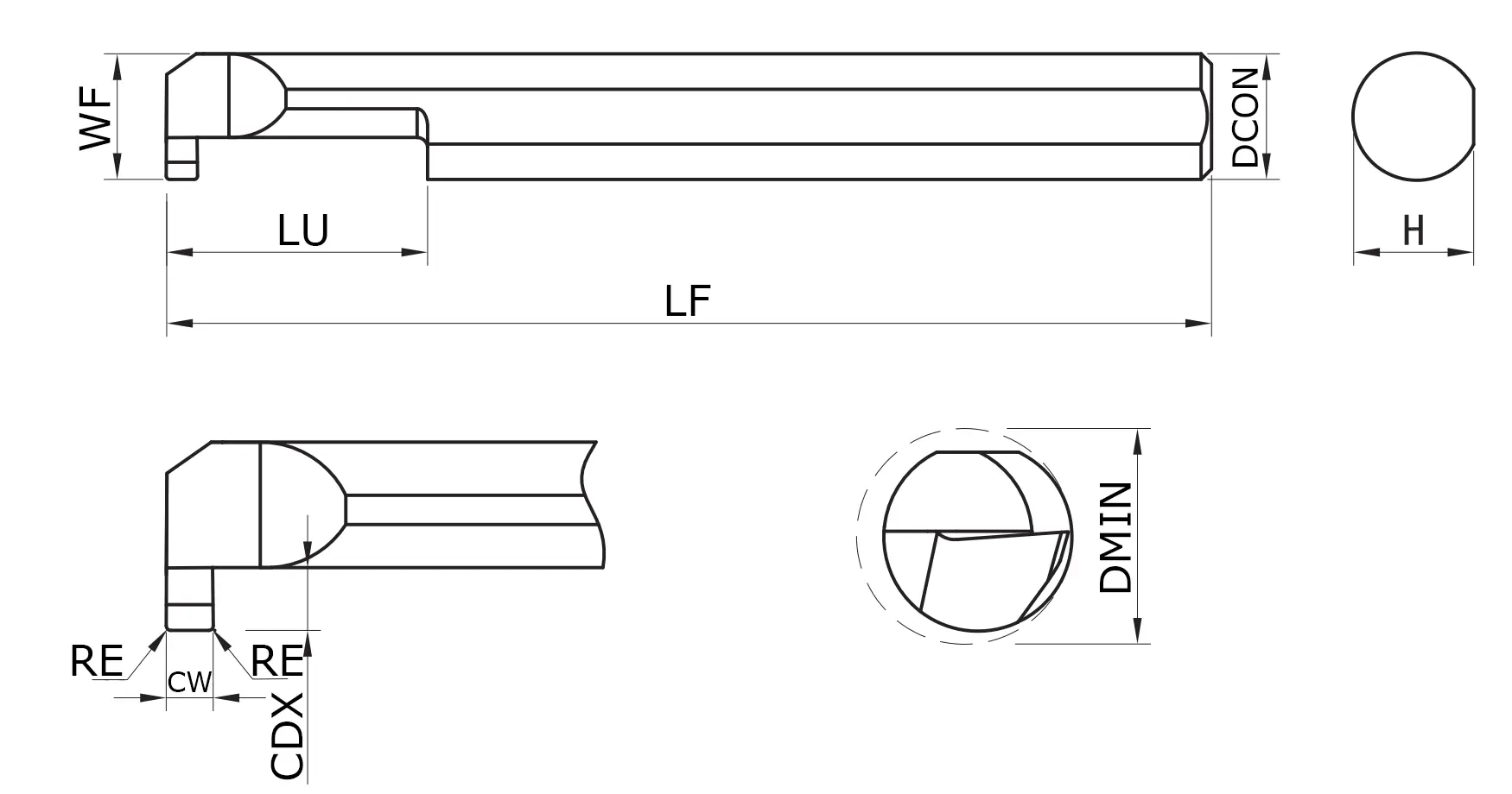 Мини-резец канавочный MKKOR-030-050-100-HS