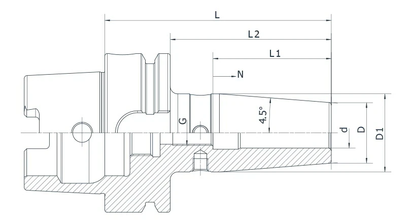 Термозажимной патрон AdvaCut HSK50A, ø=14мм, H=90мм, с уклоном 4.5°; DIN 69893; G2.5