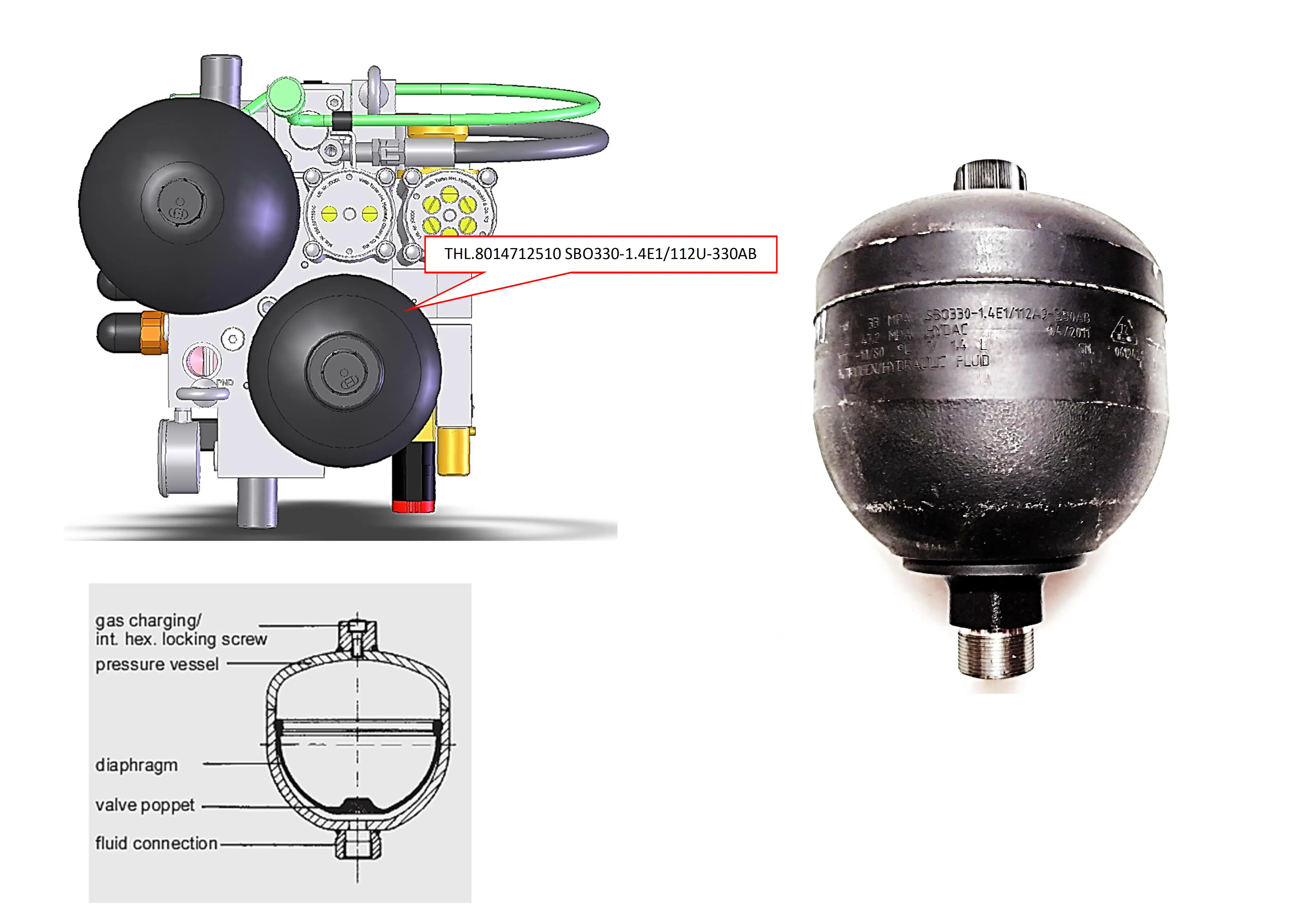 Гидроаккумулятор THL.8014712510  SBO330-1.4E1/112U-330AB / См. SBO330-1.4E1