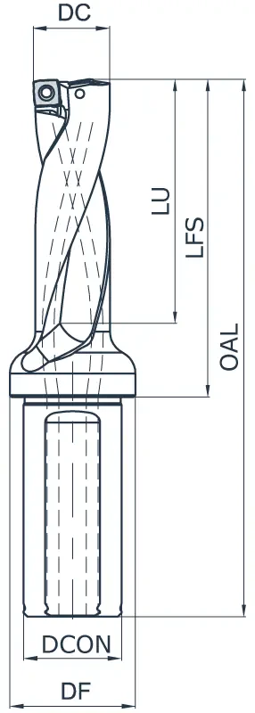 Корпус сверла DI02-0500D02-W40QP15