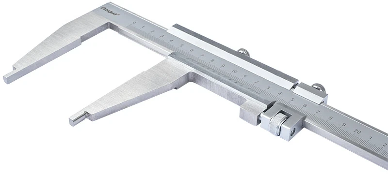 Штангенциркуль с цельной рамкой скруглёнными губками и микроподачей; 0-500мм/0-20"; 0,02мм/0,001"; длина губок 100мм