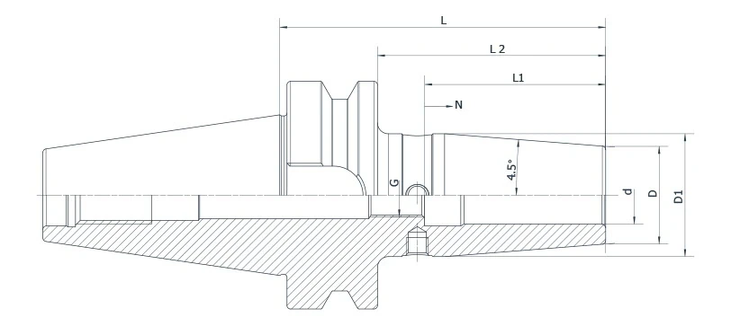 Термозажимной патрон AdvaCut BT50, ø=8мм, H=100мм, с уклоном 4.5°; MAS403/BT; G2.5