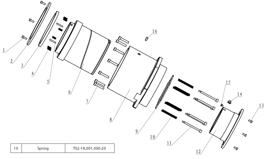 Возвратная пружина пуансона T02-18,001,000-20