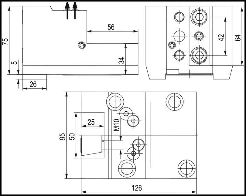 Держатель радиальных резцов 25х25 мм, BMT60 OKUMA, H=75 мм