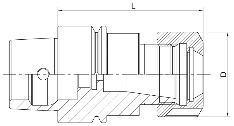 Цанговый патрон c мини гайкой AdvaCut HSK32E ER16, ø1-10мм, H=60мм; DIN 69893; AD; G2.5