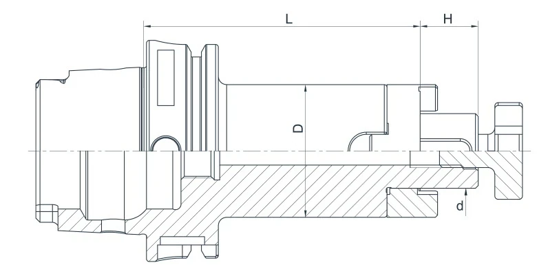 Комбинированный держатель AdvaCut для торцевых фрез HSK50A, посадочный ø27мм, L=65мм; DIN 69893; AD; G2.5