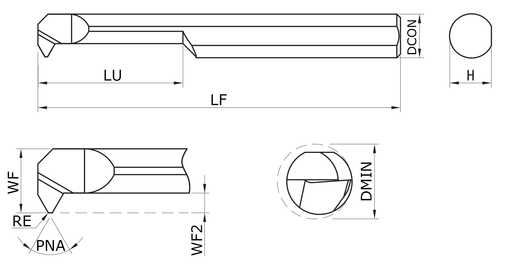 Мини-резец резьбовой MKRER-050-150-550-HS