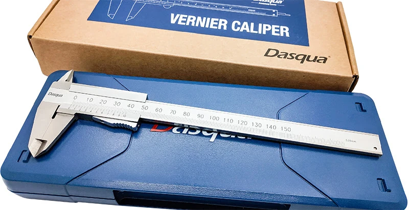 Штангенциркуль нониусный с цельной рамкой и автозажимом; 0-150мм/0-6"; 0,05мм/1/128"