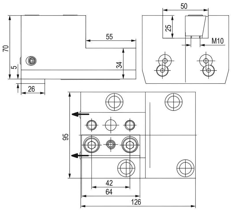 Держатель осевых резцов 25х25 мм, BMT60 OKUMA, H=70 мм