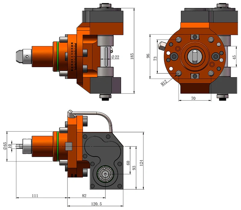 Приводной зубофрезерный (±25°) блок AdvaCUT BMT65, T=2:1, внеш. СОЖ