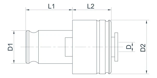 Быстросменный резьбонарезной адаптер TT1 с предохранительной муфтой M5 ø6 □4.9 мм