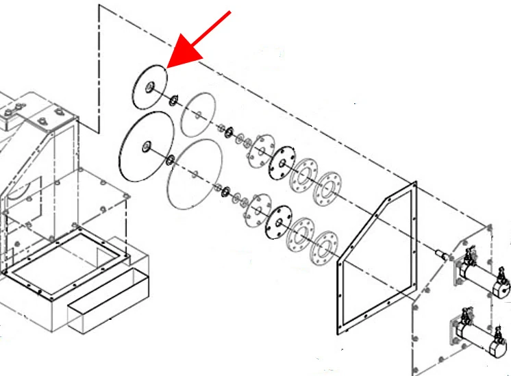 Фетровая прокладка уплотнения (диаметром 100 мм) штока пневмоцилиндра поддержки уровня диэлектрика в рабочей ванне. Реплика X089D604H01