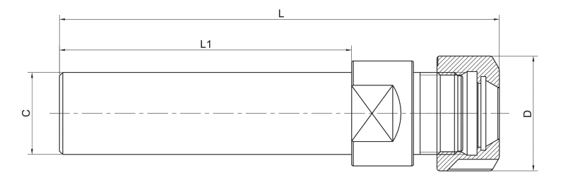 Цанговый патрон AdvaCut с цилиндрическим хвостовиком, ø40мм, ER40, L=150мм