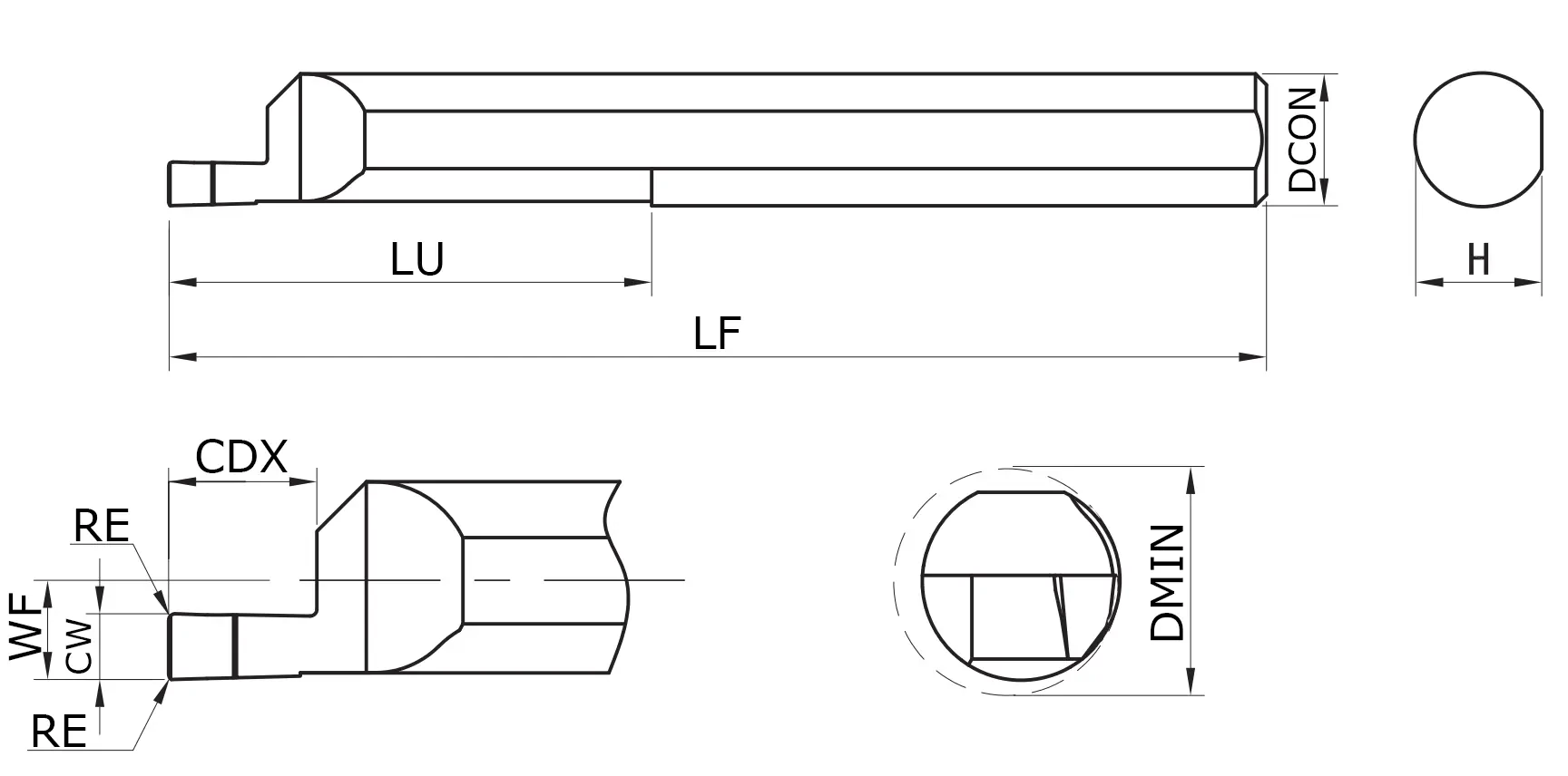 Мини-резец торцеканавочный MKTKR-100-200-250-NS