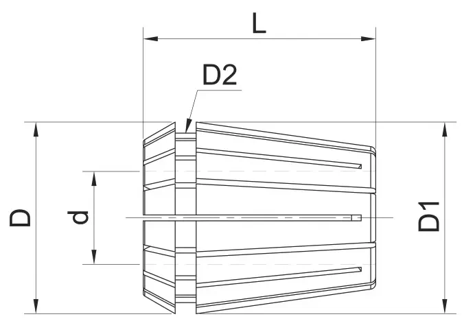 Цанга ER50 ø28 мм, макс. биение 0,015 мм