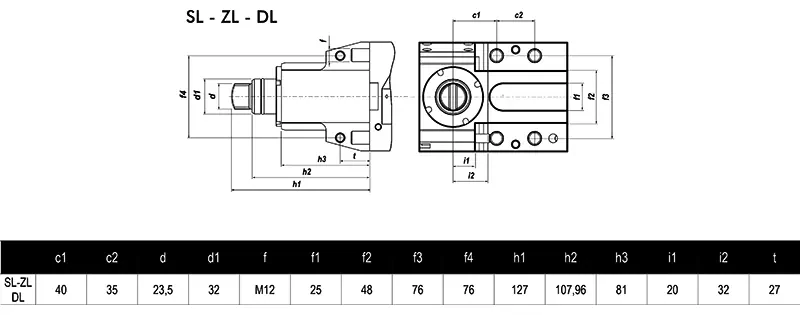 Приводной угловой блок AdvaCUT BMT32, ER-32, T=1:1, RPM=6000, H=55 (DMG MORI-SL-ZL-DL), внеш. СОЖ