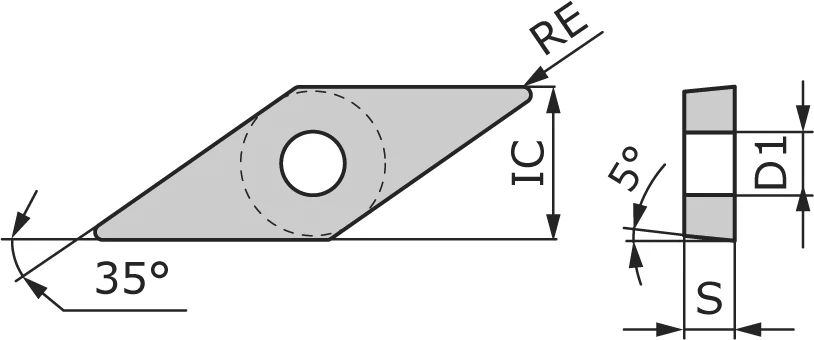 Пластина токарная VBGT1103005-TBOR-CP1315