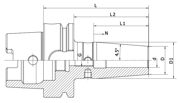 Термозажимной патрон AdvaCut HSK63F, ø=6мм, H=120мм, с уклоном 4.5°; DIN 69893; G2.5