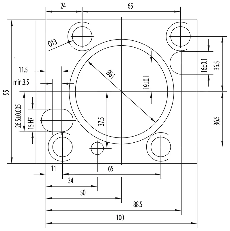 Держатель радиальных резцов 25х25 мм, BMT60 OKUMA, H=75 мм