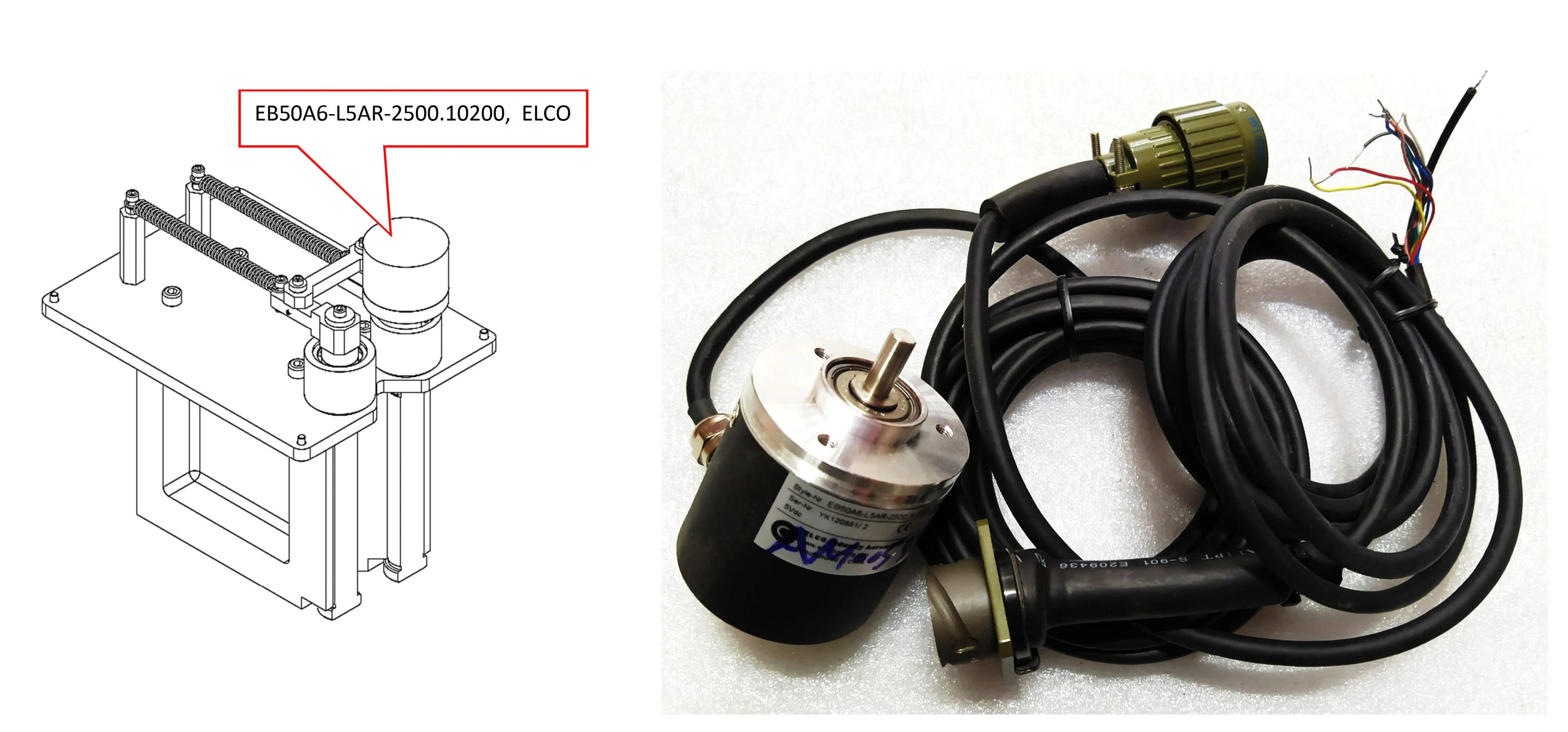 Энкодер с кабелем и разъемом, AMCZ