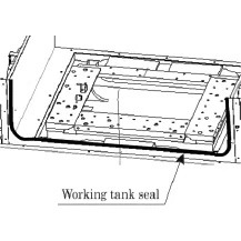 Уплотнение двери рабочей ванны станка MV2400, материал специальная резина, длина 1850 мм. Реплика X088D312H04.