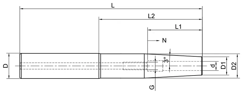 Термозажимной удлинитель Ø3, хвостовик Ø12, H=160 мм