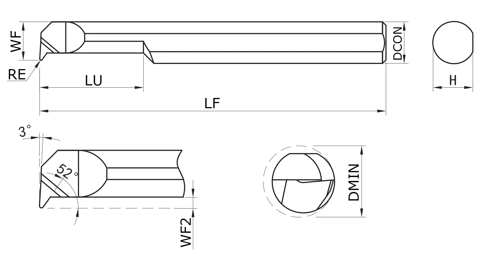 Мини-резец расточной MKPOR-060-150-020-HS