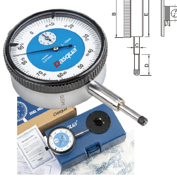Индикатор часового типа; 0-10мм; 0,01мм; плоская крышка