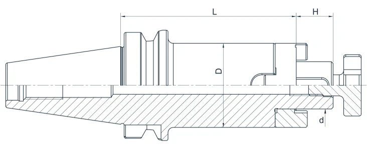 Держатель комбинированный BT30 для торцевых фрез с посад. ø27 мм, H = 50 мм, форма A