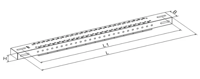 Прижимной мост  750мм, L1=680мм, B=60мм, H=40мм