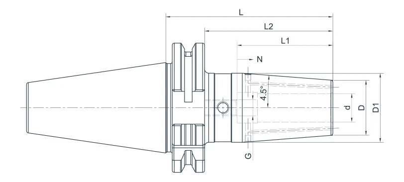 Термозажимной патрон AdvaCut SK50, ø=10мм, H=80мм, с уклоном 4.5°, c внутр. каналами СОЖ; DIN69871; G2.5