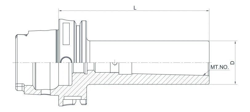 Держатель AdvaCut HSK80A для фрез с конусом Морзе №2 (MK2), L=120мм; DIN 69893; A; G2.5