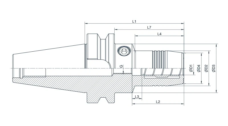 Гидропластовый патрон AdvaCut BT50, отверстие ø25мм, L=150мм; MAS403/BT; AD; G2.5