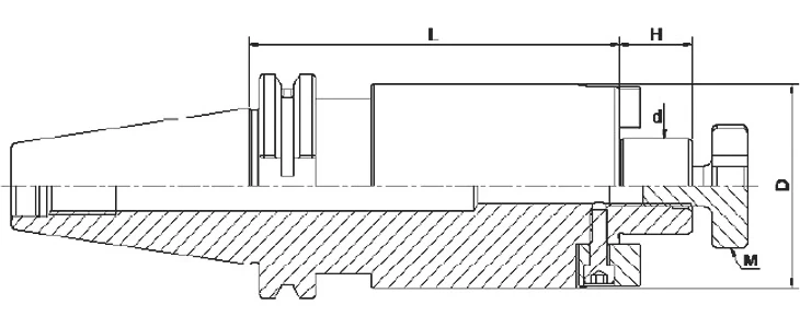 Держатель BT50 для торцевых фрез с посадочным ø40мм, H = 60 мм, форма AD