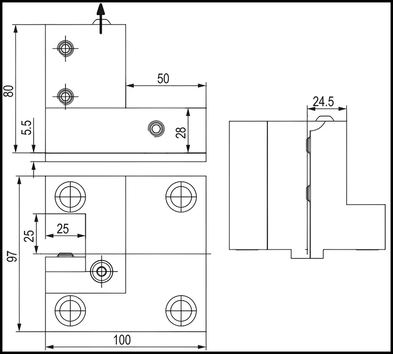 Держатель радиальных резцов 25х25 мм, BMT65 NAKAMURA, H=80 мм