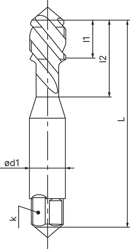Метчик машинный M14x1.5 HSS-E 6H DIN 376 для глухих отверстий, серия ISF45