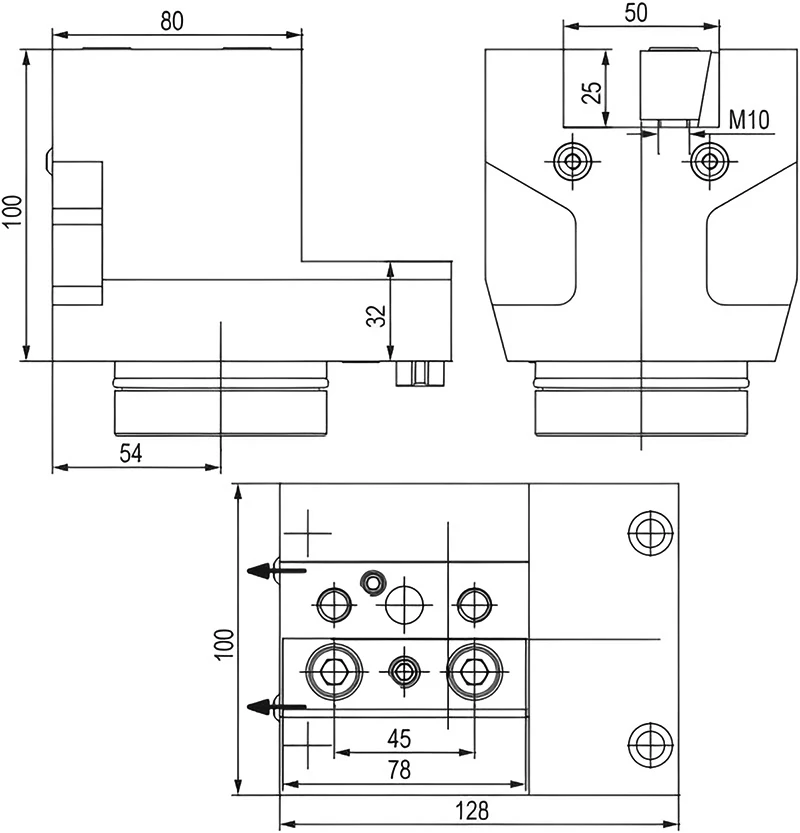 Держатель осевых резцов 25х25 мм, BMT68 MAZAK, H=100 мм