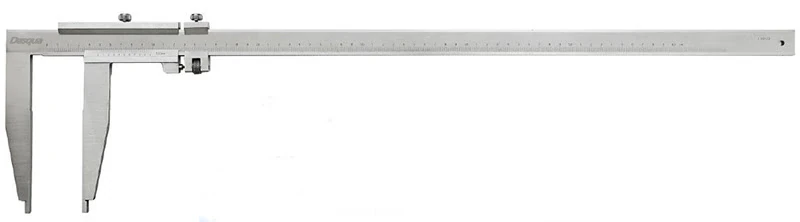 Штангенциркуль с цельной рамкой скруглёнными губками и микроподачей; 0-500мм/0-20"; 0,02мм/0,001"; длина губок 100мм