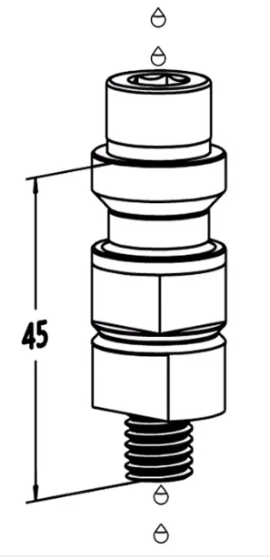 Штревель F/A EDM M10*45 с отверстием для промывки